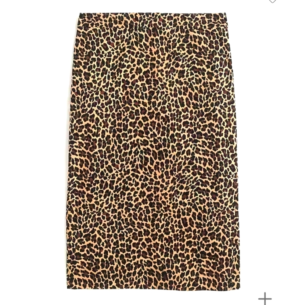 J Crew No. 2 Pencil Skirt in Leopard size 8